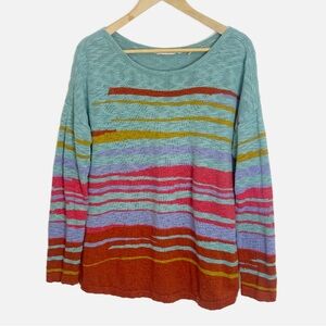 Soft Surroundings Beachy stripe sweater L